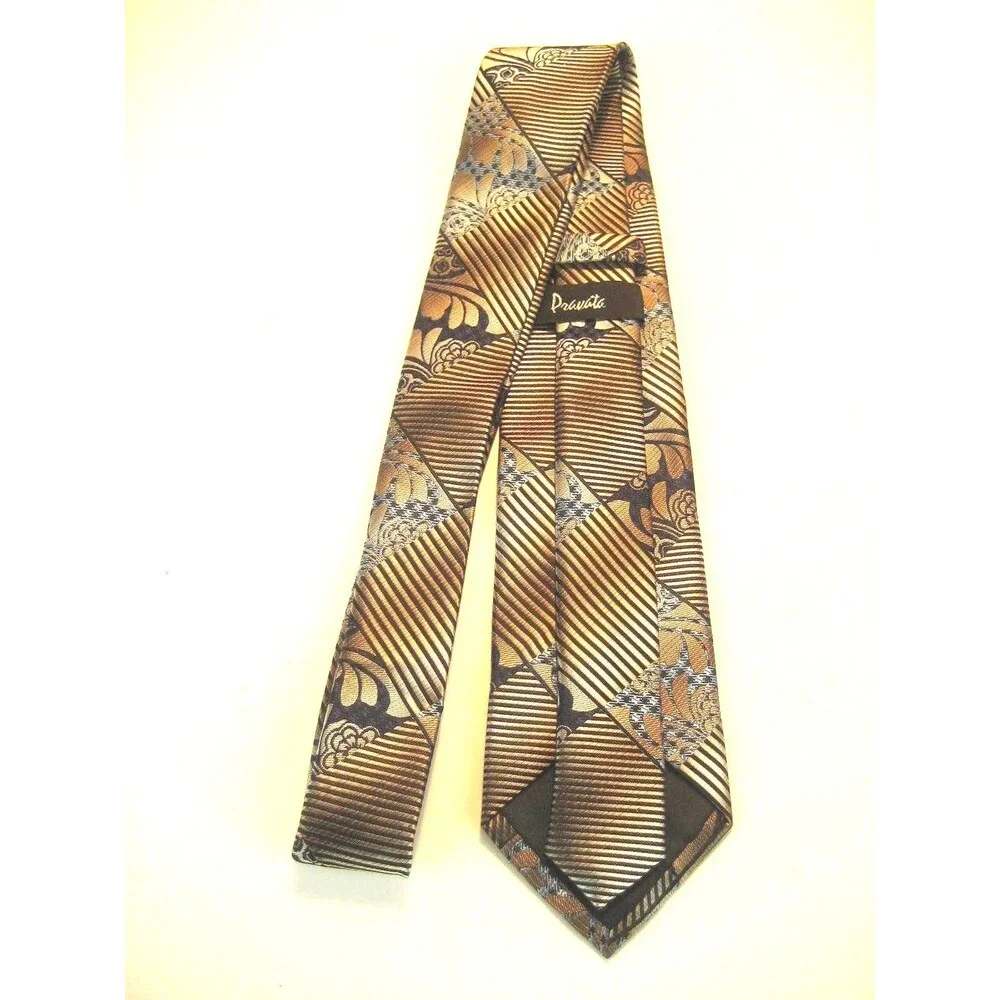 NWOT Pravata  Gray Microfibre Abstract Design Necktie